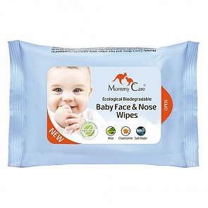 Детские влажные салфетки Nose and face wipers для лица и носиков, 24 шт. (Mommy Care, 2935)